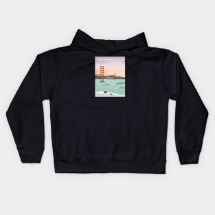 San Francisco, California Travel Poster Kids Hoodie